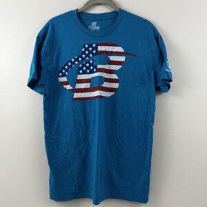 Men’s Bodybuilding.com Blue Tshirt USA Flag Size Medium